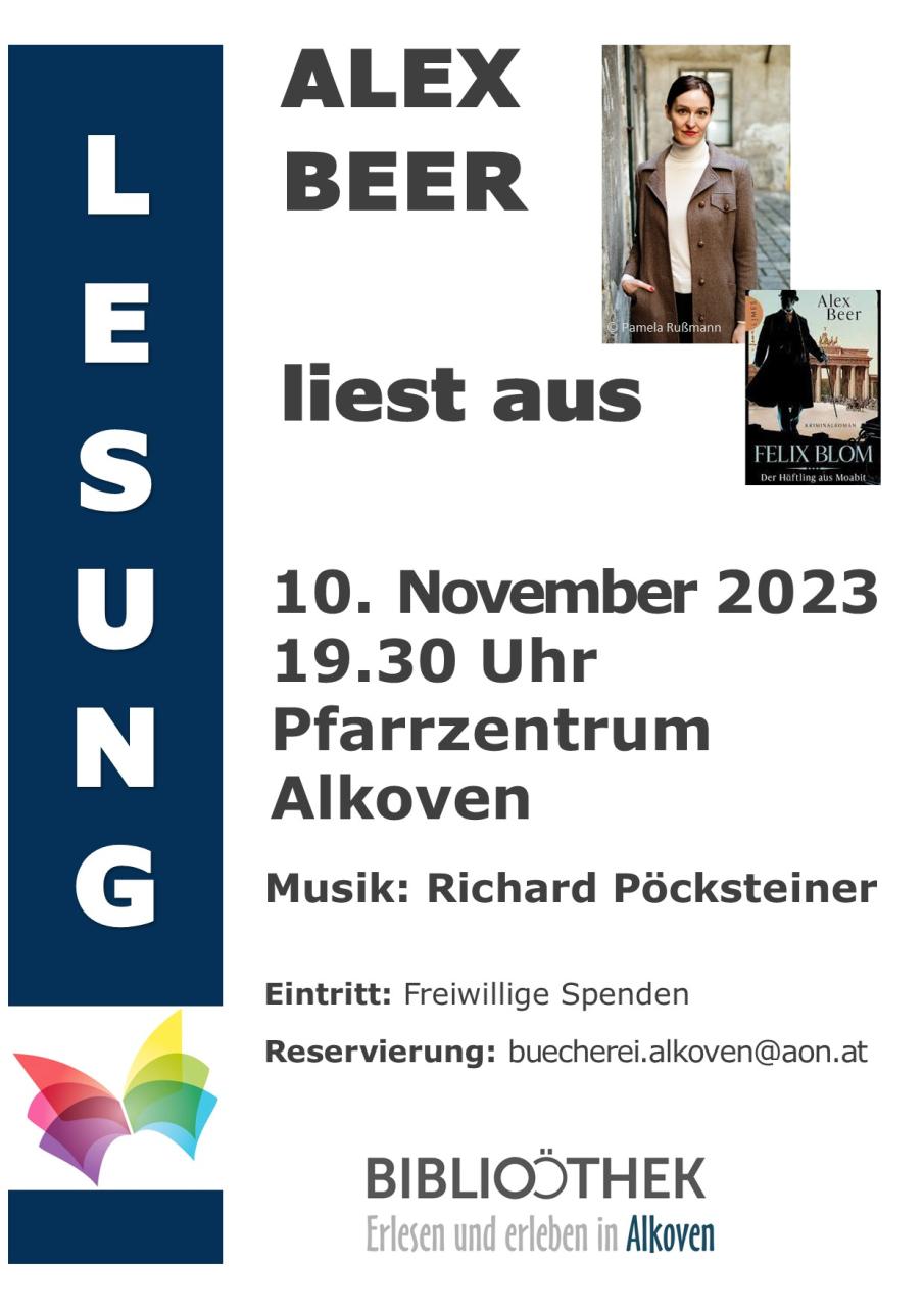 Plakat Lesung Alex Beer
